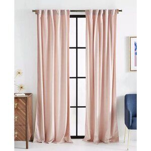 Pair Anthro Lousie Blush Velvet Curtains 96"x50" ea